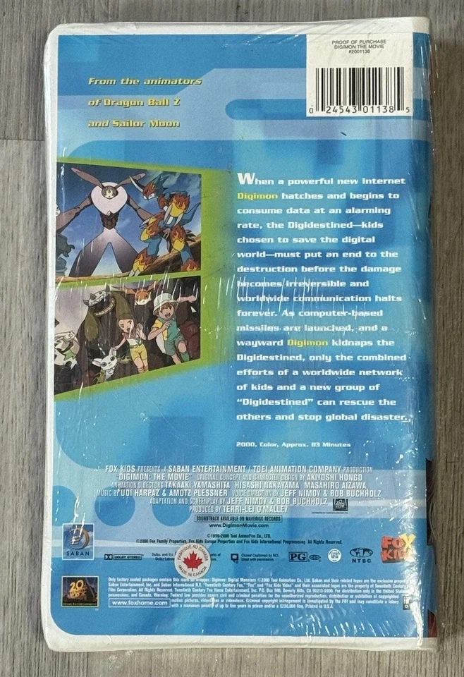 Rare Digimon: The Movie VHS 2001 Clamshell Case SEALED - Image 2 of 2