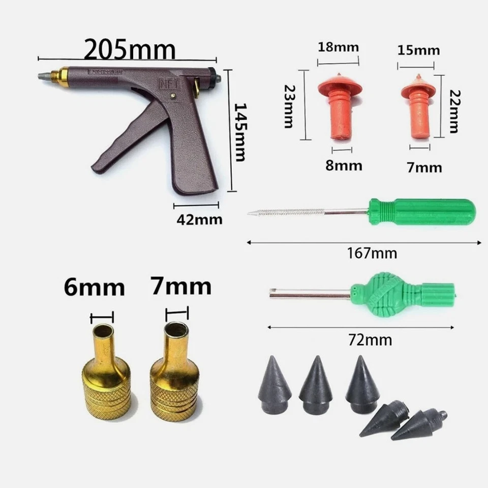 Kit de ferramentas de reparo plugger de pneu sem câmara de motocicleta com plugues rápidos furos de pneus - Imagem 3 de 4