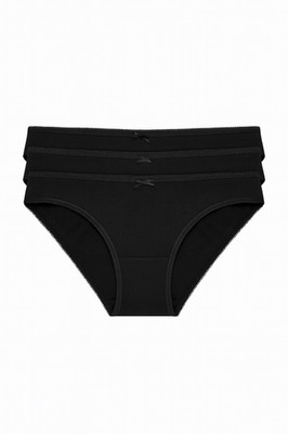 6er Pack schwarz/weiß Damen Slips 100% Baumwolle Maxi Full Comfort Fit Unterwäsche Gr.4-20