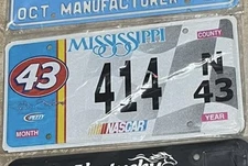 Mississippi NASCAR RACING  43 Petty License Plate palindrome 414 low number 