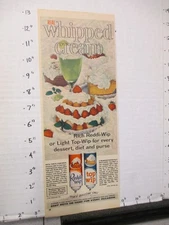 newspaper ad 1961 REDDI WIP diet TOP WIP aerosol can whipped cream dessert