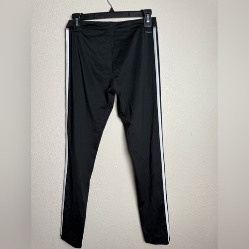 Adidas Girl Size XL18 Black White stripes casual leggings - Picture 4 of 6