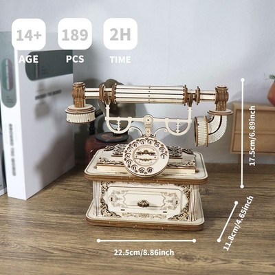 3D Holzpuzzle Retro Telefon DIY Holzbausatz Modellbausatz