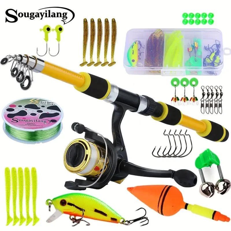 1.8M Telescopic Fishing Rod Reel Set Kit Portable Strong Sum