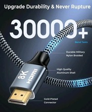8K HDMI Cable HDMI 2.1 48Gbps High Speed Braided UHD HDTV 3D Dolby HDCP eARC HDR