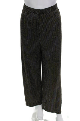 Molo Women Black Striped Pants 90% Polyamide 10% Elastane Size S