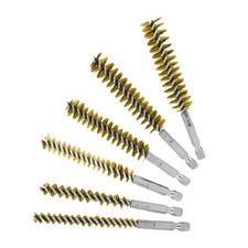 6x 1/4 inch Hex Shank Brass Bore Cleaning Wire Brushes 8-19mm For Power Drill n