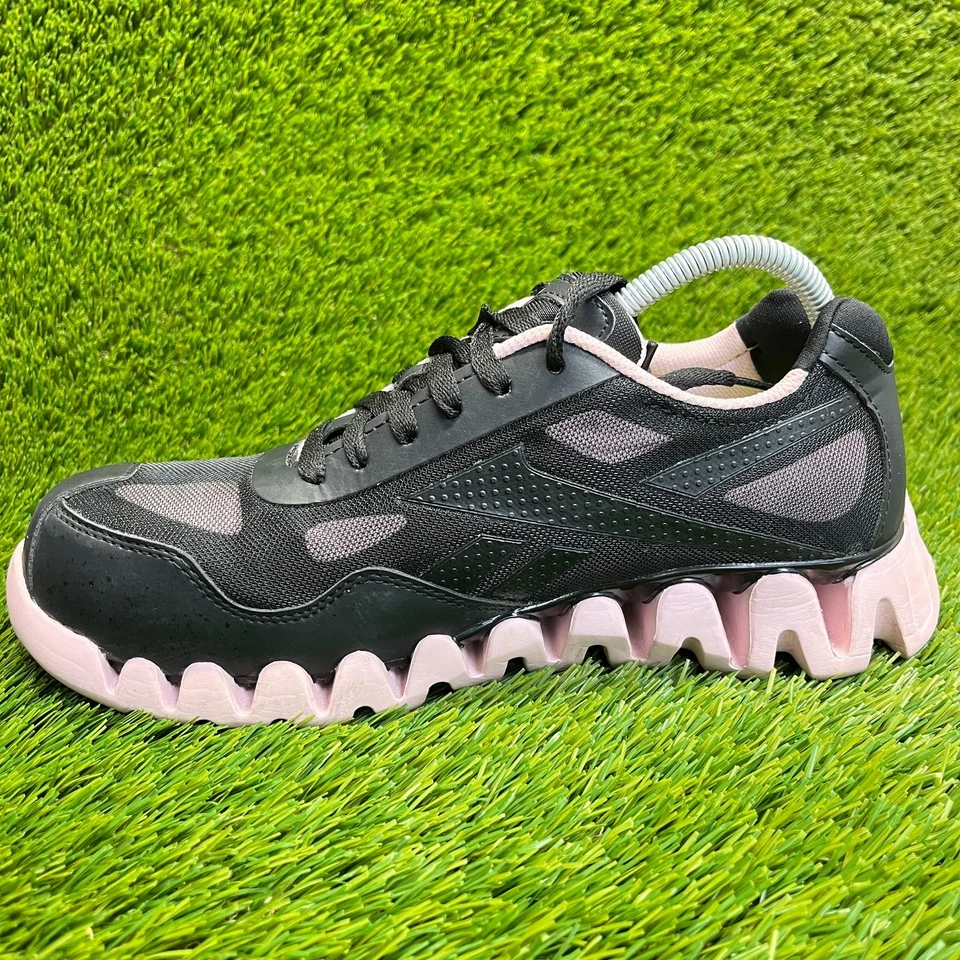 Sapatos de trabalho Reebok Zig Pulse masculino tamanho 10 preto rosa biqueira composta externa segurança - Imagem 2 de 4