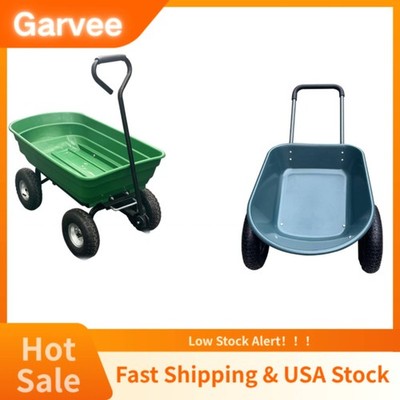 Towable Design Heavy-Duty Poly Yard Dump Cart Dual-Wheel, 1200Lbs Haul Utility W