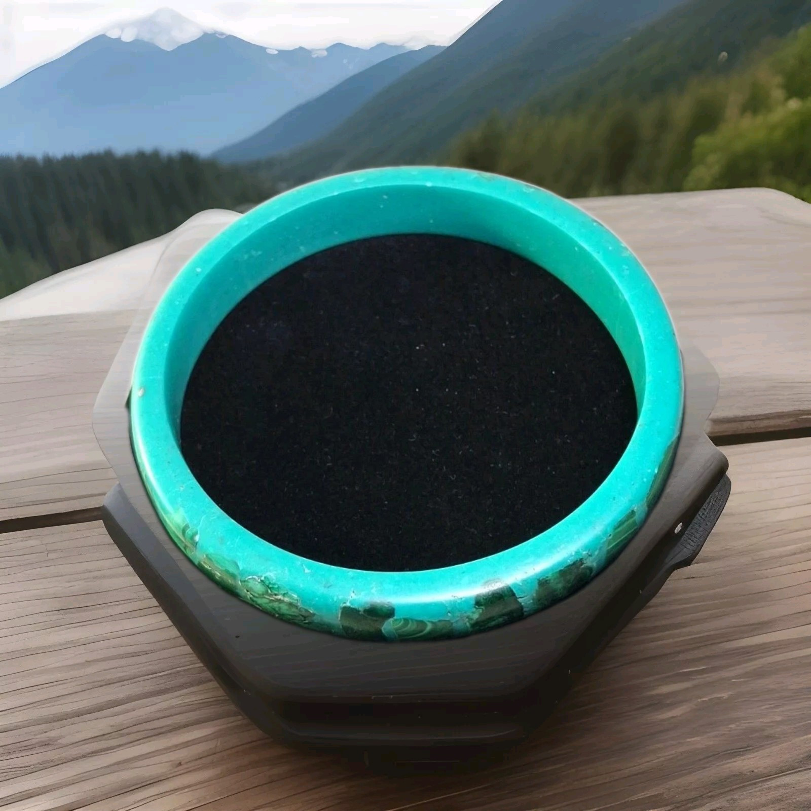 MALACHITE Rare Solid Bangle Bracelet Vintage Hand… - image 3