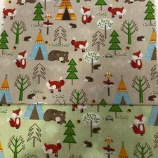 Fox Woodland 100 % Baumwolle Popeline Rose & Hubble Kleid Steppdecke Neugeborene Babybett 45 Zoll