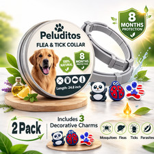 2-Pack Dog Flea  Tick Collar with Waterproof 8 Months Protection