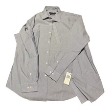 Tommy Hilfiger Shirt Size 17 34/35 Blue White Striped Button Down Long Sleeve XL