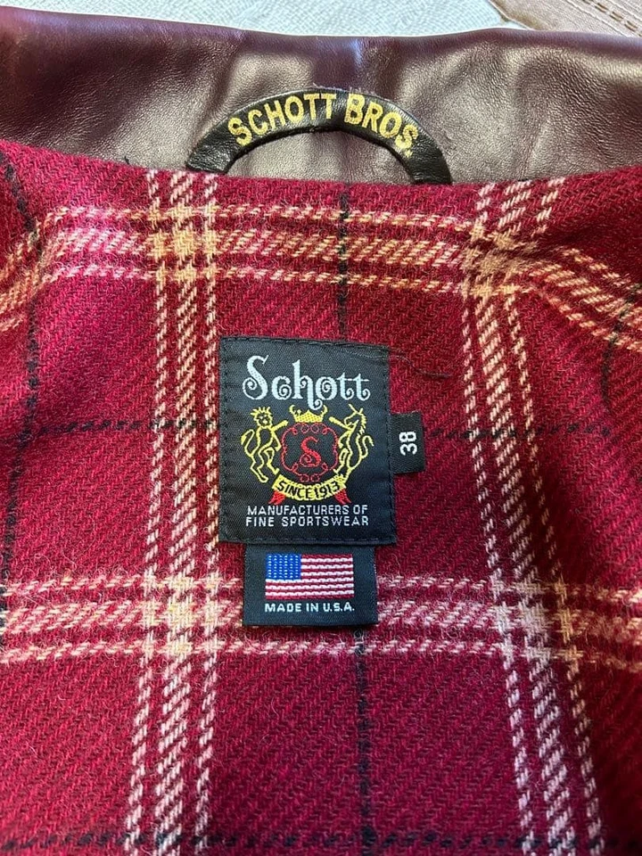 Schott 6103US Burgundy Chromexcel Leather Trucker Jacket 38 Special Edition - Image 4 of 4