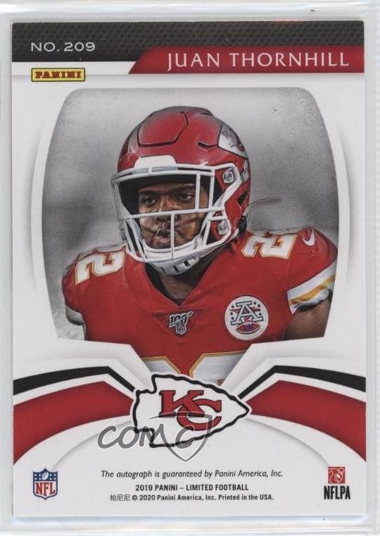 2019 Panini Limited Rookie Auto 71/199 Juan Thornhill #209 Rookie Auto RC i5f