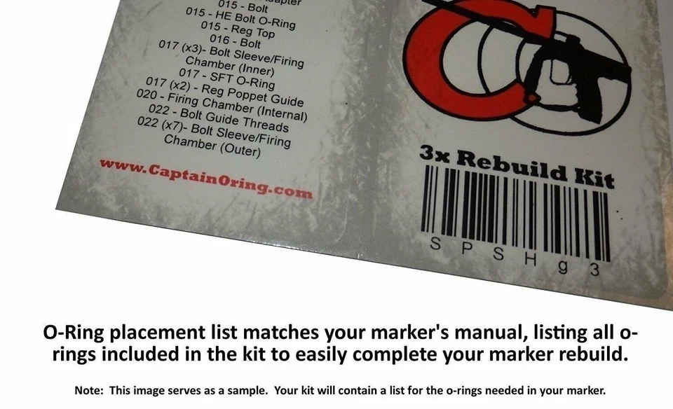 Tippmann 98,A5,X7,FT-12,Gryphon,Triumph,US ARMY - Color Coded 3x Oring Kit - Image 2 of 4