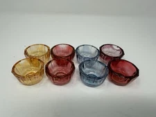 Set of 8 Vintage Fostoria American Glass Open Salt Cellars Salt Dips