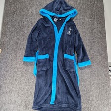 Tottenham Hotspur Dressing Gown 9/10 Years Football Hooded Navy With Spurs Logo