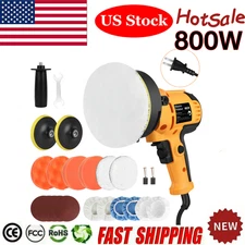 Car Buffer Polisher 800W 5" Auto Detailing Kit Waxing Machine with Buffing Pads