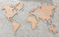 Mapa del mundo de corcho GA-DEN, mapa colgante de pared de oficina en casa 25" x 39"