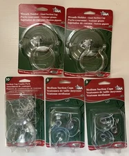 Lot Of Adams Suction Cups Pack of 5 2-Giant Wreath 10-Various & 2-Packs 3 Medium
