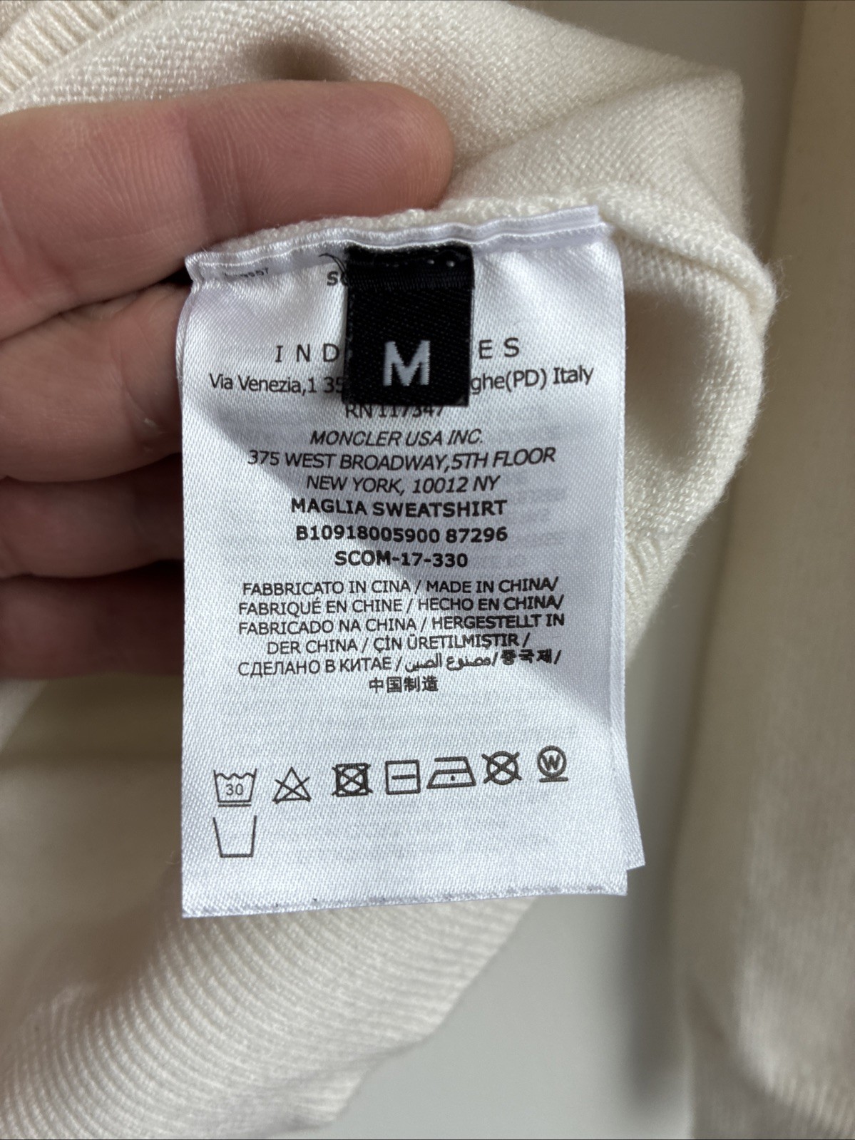 Moncler Logo Patch White Crew Neck Sweatshirt - M… - image 6