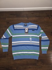 VINTAGE Y2K NICE SOUTHPOLE STRIPED L SWEATER PULL OVER MENS RN82628 BLUE GREEN