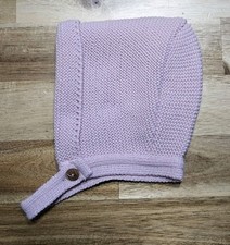 Baby Bonnet Spanish Style Knitted Hat 3 months Rose Pink Elegand Warm Cute Divin