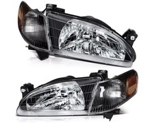 Pair Headlights Assembly For Toyota For Corolla 1.8l 1998-2000 Black Housing Dna
