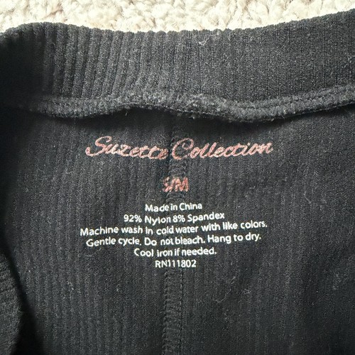 Suzette Collection Women’s Black Ribbed Knit Sleeveless Tank Top Size S/M