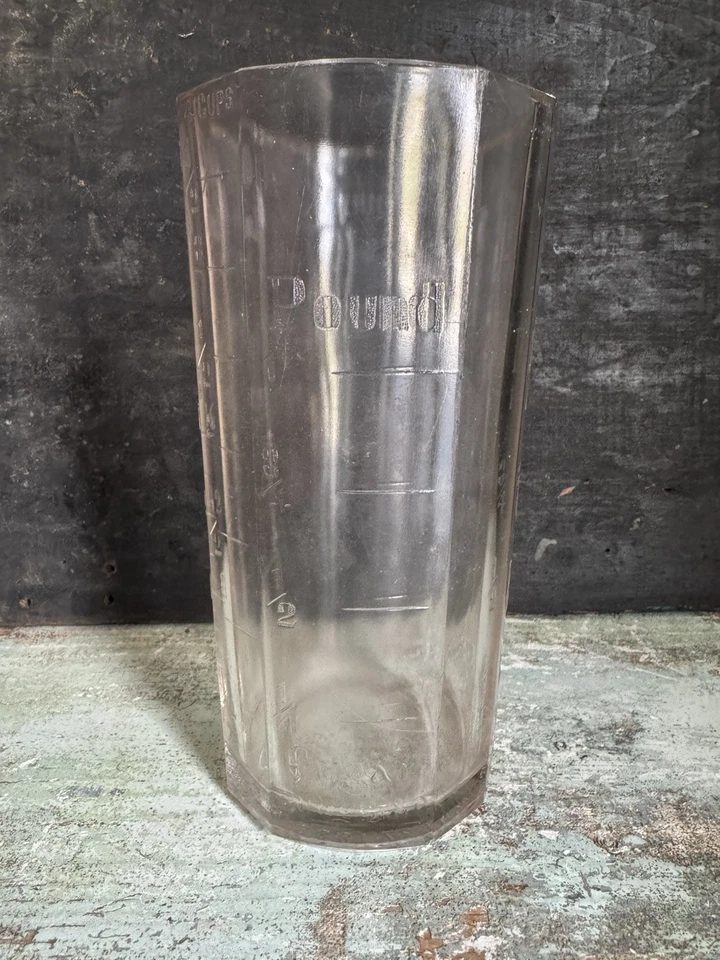 Tarro de vidrio transparente de medición alta vintage harina azúcar cuarto de galón libra Foto 4 de 4