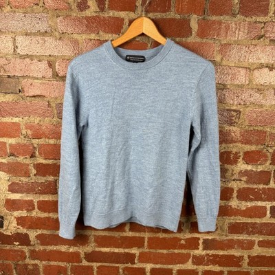 Hart Schaffner Marx Sweater Mens Medium Blue Extra Fine Merino Wool Crewneck