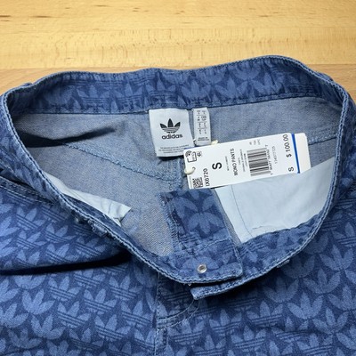 Y*i様 adidas originals-LIGHTDENIM Adidas Light Denim Monogram Logo Baggy Pants Blue Jeans Men's