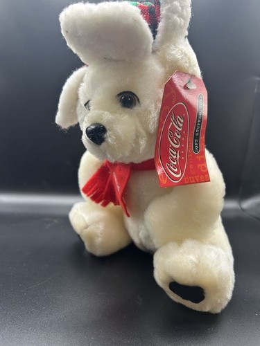 Coca-Cola Polar Bear Plush Stuffed Animal NWT Christmas Holiday Hat Scarf