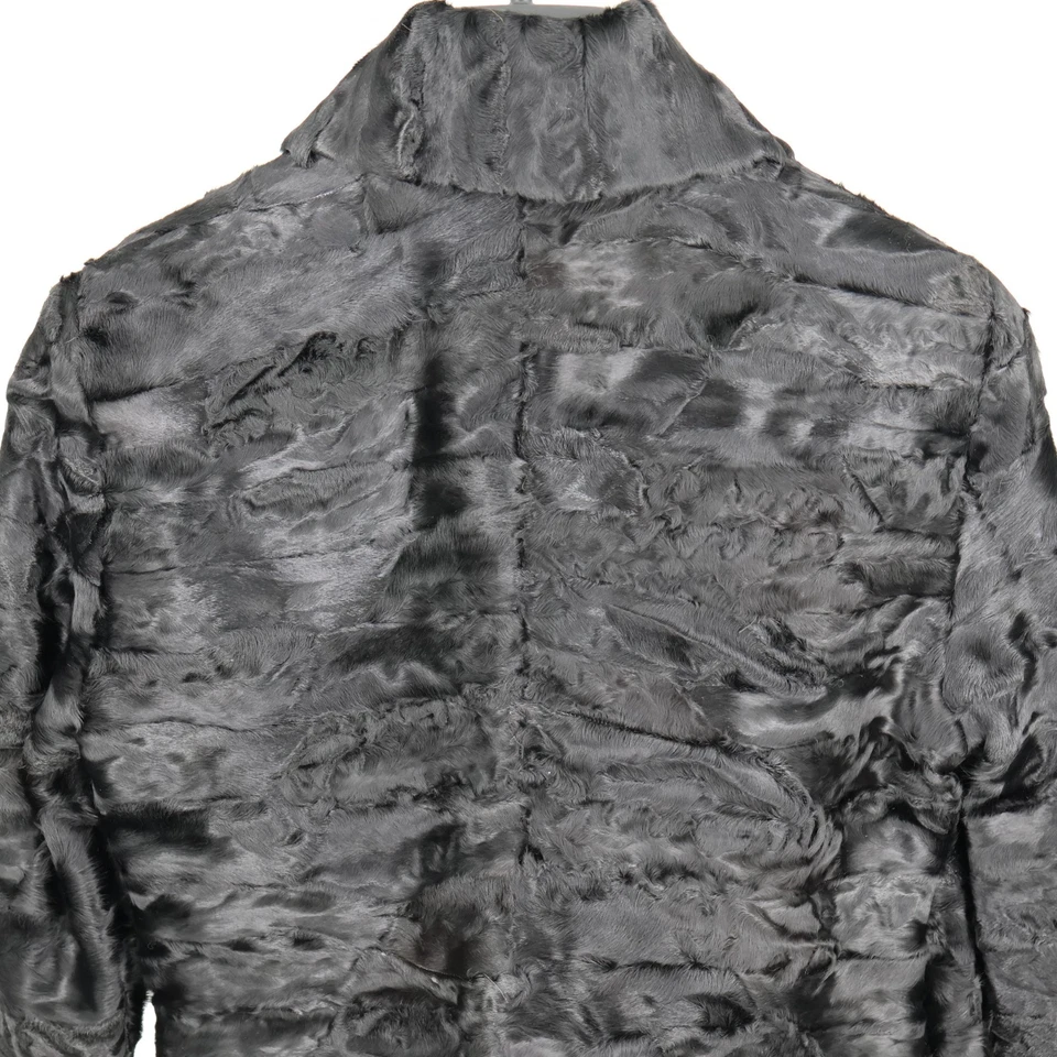 LEER Cassin NY Chaqueta de piel de astracán rojo forro satinado EE. UU. 8 / L Foto 4 de 4