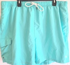 Tommy Bahama Mens 2XL Stretch Tie Waist Swim Trunks Aqua