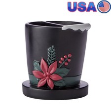 Rustic Snowman Top Hat Toothbrush Holder Farmhouse Resin Bathroom Decor New