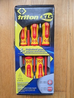 CK Tools Triton XLS T4729 isoliert 5-teilig 1000 V VDE Pozi/Schlitz Schraubendreher-Set