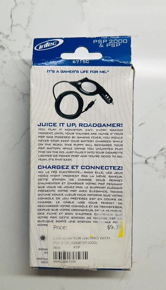 New In Box Intec PSP Car Power Adaptor PlayStation PSP 2000 & PSP Warranty - Image 2 of 2