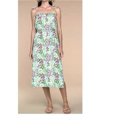 OLIVIA JAMES THE LABEL Darby MID IDress in Bouquet Toss Honeydew 100% Linen S