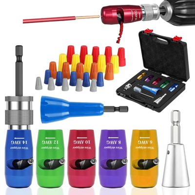 Wire Stripper Twister Tool Set for Drill, Wire Quick Stripping Tool for 6/8/1...