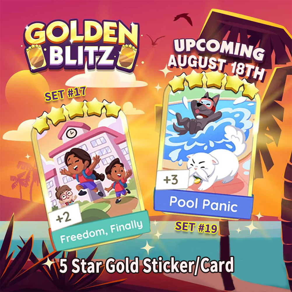Golden Stickers Combo (Freedom, Finally & Pool Panic) Mono-poly_GO Golden Blitz