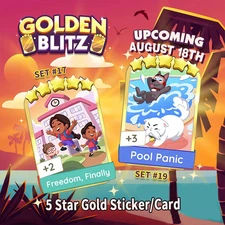 Golden Stickers Combo (Freedom, Finally & Pool Panic) Mono-poly_GO Golden Blitz