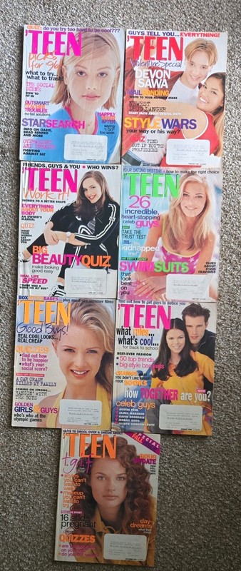 VINTAGE 'TEEN MAGAZINE 1996 LOT OF 7 TEEN BEAUTY- FASHION- CELEBRITY-LIFESTYLE