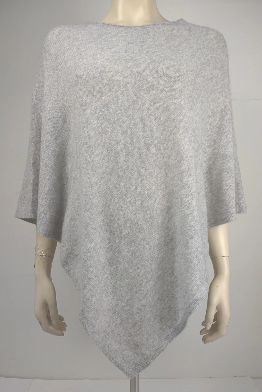 Rachel Zoe light gray 100% Cashmere pullover poncho sweater womens OSFA