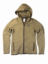 Patagonia Womens Hooded Fleece Jacket Brown Full Zip Pockets M