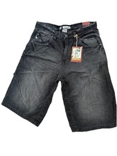 Mecca USA Mens 38 Y2K Baggy Denim Jeans Shorts Jorts Hip Hop Wide Leg Dark Wash