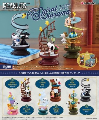 Re-Ment Snoopy Spiral Diorama Complete Box Set of 6 PEANUTS Figure Japan