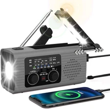 Emergency Radio 4000mAh Solar Hand Crank AM/FM/NOAA Portable Weather Radio with