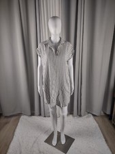 Thread And Supply Linen Blend Fringe Bottom Striped Pullover Dress Size Small